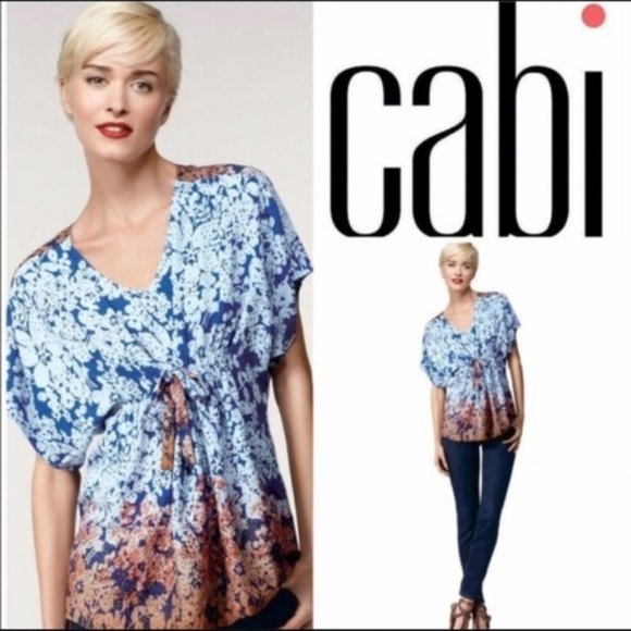 CAbi Tops - Cabi Floral Tie Front Blouse